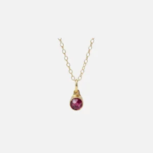 Birthstone Asche Anhänger Februar Amethyst vergoldet – Bild 3