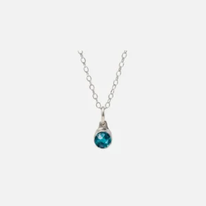 Birthstone Asche Anhänger Dezember blauer Topas Edelstahl – Bild 3