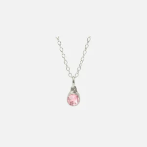 Birthstone Asche Anhänger Oktober rosa Turmalin Edelstahl – Bild 3
